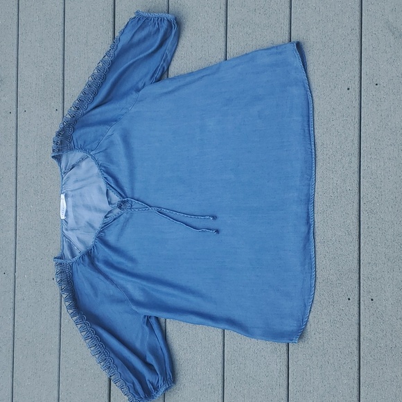 Retrelogy Chambray Peasant Top - Picture 6 of 11